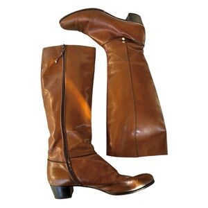 Salvatore Ferragamo Tan Leather Heeled Boots